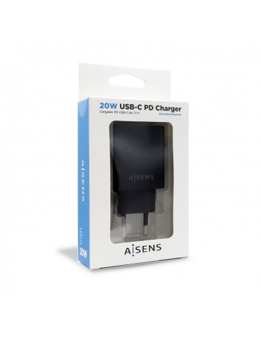 CARGADOR AISENS 20W USB-C PD3.0 RETAIL 1xUSB-C 20W NEGRO