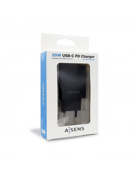 CARGADOR AISENS 20W USB-C PD3.0 RETAIL 1xUSB-C 20W NEGRO