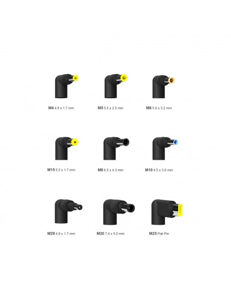 CARGADOR PORTATIL AISENS 65W AUTOMATICO 9 CONECTORES USB-A QC3.0 NEGRO