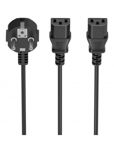 CABLE ALIMENTACION CPU AISENS CEE7 M-2XC13 H NEGRO 1,8mts