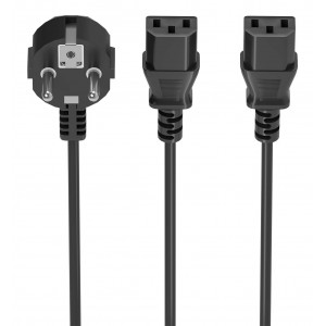 CABLE ALIMENTACION CPU AISENS CEE7 M-2XC13 H NEGRO 3mts