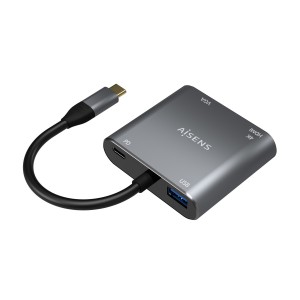 CABLE CONVERSOR AISENS USB-C A VGA HDMI 4K USB3.0 USB-C PD GRIS 15CM 2