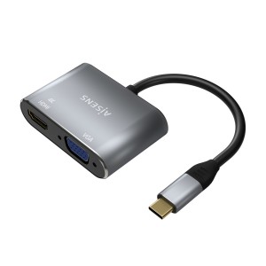 CABLE CONVERSOR AISENS USB-C A VGA HDMI 4K GRIS 15CM
