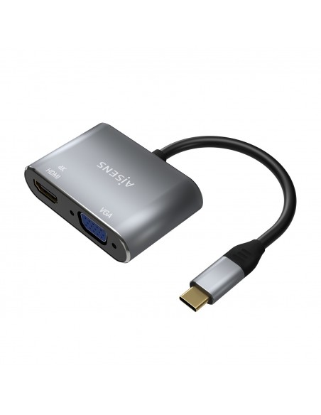 CABLE CONVERSOR AISENS USB-C A VGA HDMI 4K GRIS 15CM