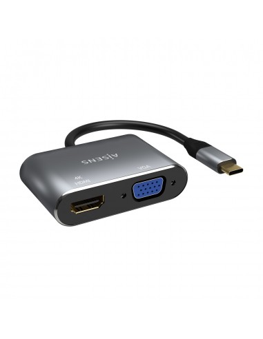 CABLE CONVERSOR AISENS USB-C A VGA HDMI 4K GRIS 15CM