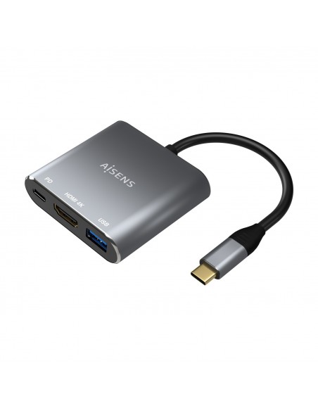CABLE CONVERSOR AISENS USB-C A HDMI USB-C PD USB 3.0 TIPO-A GRIS 15CM