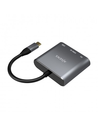 CABLE CONVERSOR AISENS USB-C A HDMI USB-C PD USB 3.0 TIPO-A GRIS 15CM