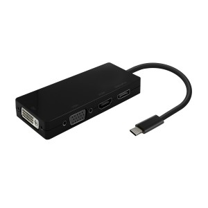CABLE CONVERSOR AISENS USB-C A DISPLAYPORT DVI HDMI VGA NEGRO 15CM