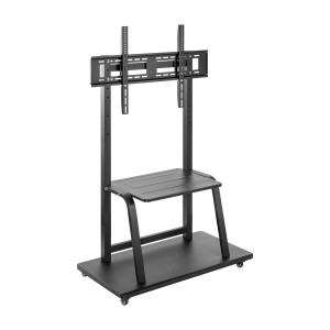 SOPORTE SUELO AISENS ECO RUEDAS BANDEJA DVD MONITOR TV 150KG 37-100