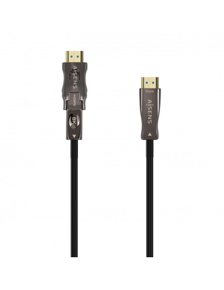 CABLE HDMI AISENS V2.1 OPTICO ACTIVO AOC DESMONTABLE 8K60HZ M M 15M NEGRO