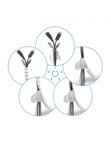 ORGANIZADOR CABLE AISENS EN ESPIRAL 25MM BLANCO 1.0M