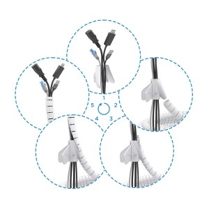 ORGANIZADOR CABLE AISENS EN ESPIRAL 25MM BLANCO 2.0M 2