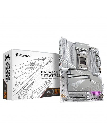 PLACA BASE GIGABYTE X870 A ELITE WF7 ICE G10 AM5 ATX 4XDDR5