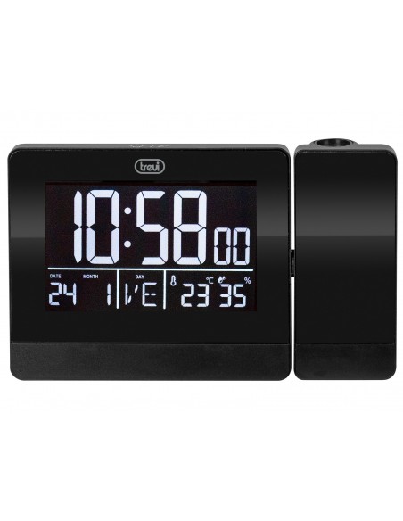 RELOJ DESPERTADOR TREVI EC 884 PJ CON PROJECTION DIGITAL ALARM CLOCK BLACK