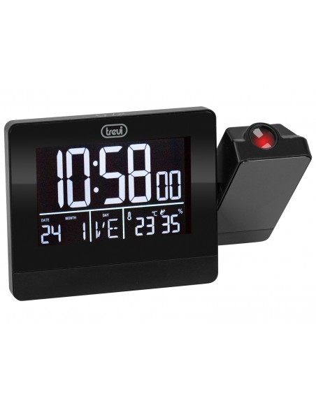 RELOJ DESPERTADOR TREVI EC 884 PJ CON PROJECTION DIGITAL ALARM CLOCK BLACK