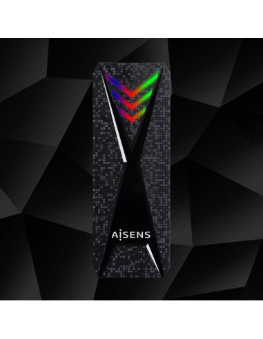 CAJA EXTERNA AISENS M.2 NGFF RGB GAMING ASM2-RGB013B NVMe A USB3.2 GEN2 NEGRA