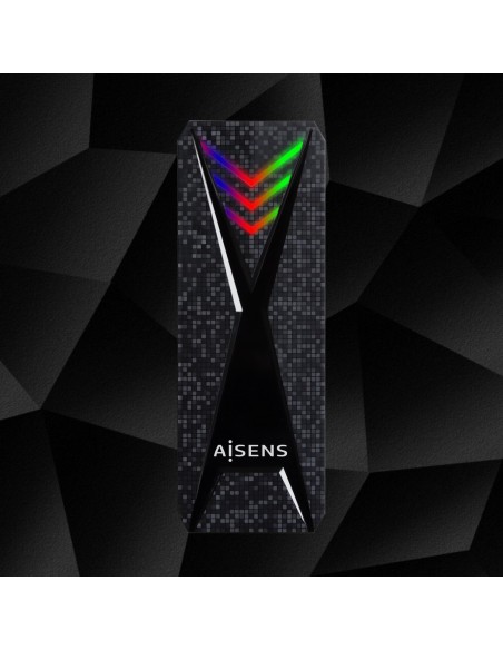 CAJA EXTERNA AISENS M.2 NGFF RGB GAMING ASM2-RGB013B NVMe A USB3.2 GEN2 NEGRA