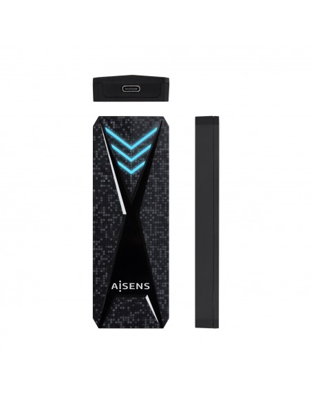 CAJA EXTERNA AISENS M.2 NGFF RGB GAMING ASM2-RGB013B NVMe A USB3.2 GEN2 NEGRA