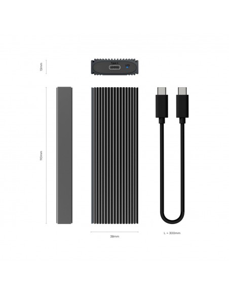 CAJA EXTERNA AISENS M.2 NGFF ASM2-023GR NVMe A USB3.2 GEN2 GRIS