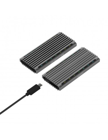 CAJA EXTERNA AISENS M.2 RGB GAMING SATA NVME A USB3.1 GEN2 GRIS