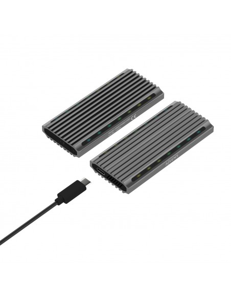 CAJA EXTERNA AISENS M.2 RGB GAMING SATA NVME A USB3.1 GEN2 GRIS