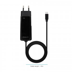 CARGADOR TOOQ PORTATIL GAN USB-C PD 65W CUBICO NEGRO 2