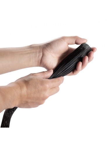 ORGANIZADOR CABLES AISENS POLIESTER 20MM NEGRO 1mt