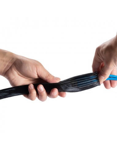 ORGANIZADOR CABLES AISENS POLIESTER 20MM NEGRO 1mt