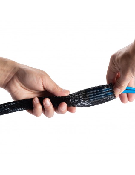 ORGANIZADOR CABLES AISENS POLIESTER 20MM NEGRO 1mt