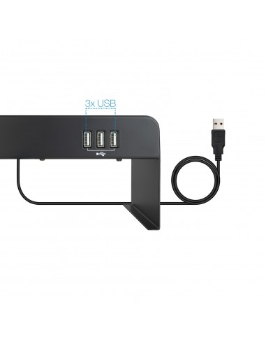 SOPORTE ELEVADOR TOOQ MONITOR PORTATIL CON 3 PUERTOS USB