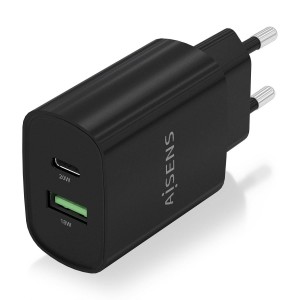 CARGADOR AISENS 20W 1XUSB-C PD3.0 1XUSB-A QC3.0 NEGRO 2