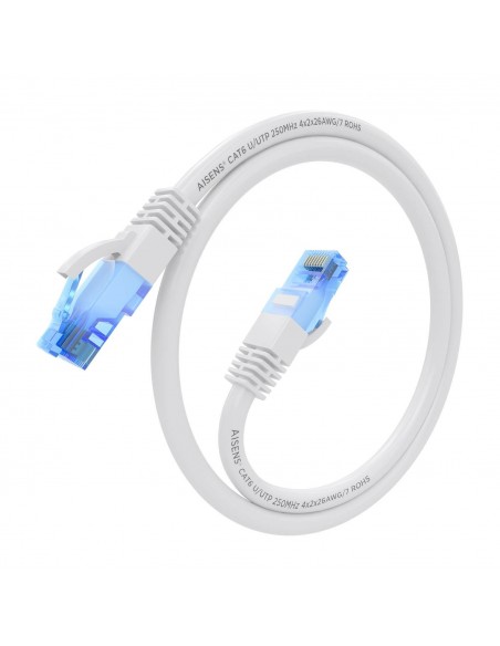 CABLE RED AISENS LATIGUILLO RJ45 CAT.6 UTP AWG26 CCA BLANCO 25CM