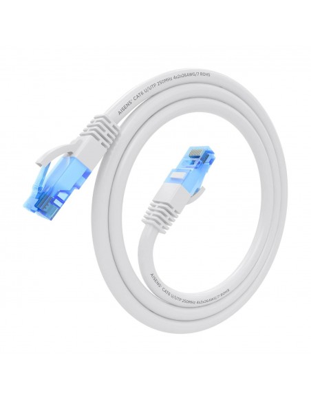 CABLE RED AISENS LATIGUILLO RJ45 CAT.6 UTP AWG26 CCA BLANCO 0.75M