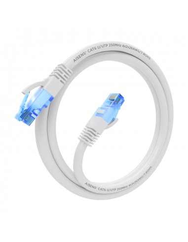 CABLE RED AISENS LATIGUILLO RJ45 CAT.6 UTP AWG26 CCA BLANCO 1.0M