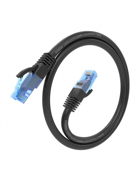 CABLE RED AISENS LATIGUILLO RJ45 CAT.6 UTP AWG26 CCA NEGRO 25CM