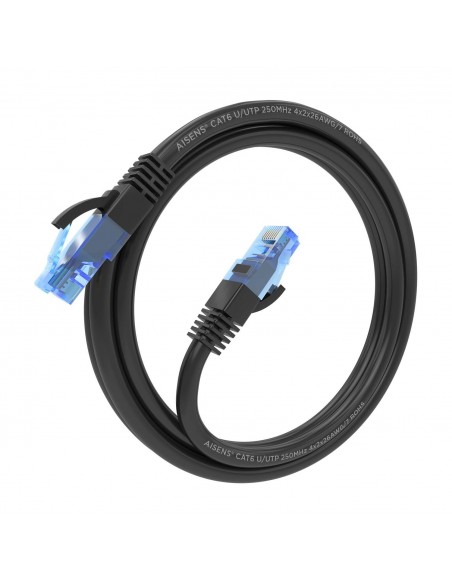 CABLE RED AISENS LATIGUILLO RJ45 CAT.6 UTP AWG26 CCA NEGRO 1.5M