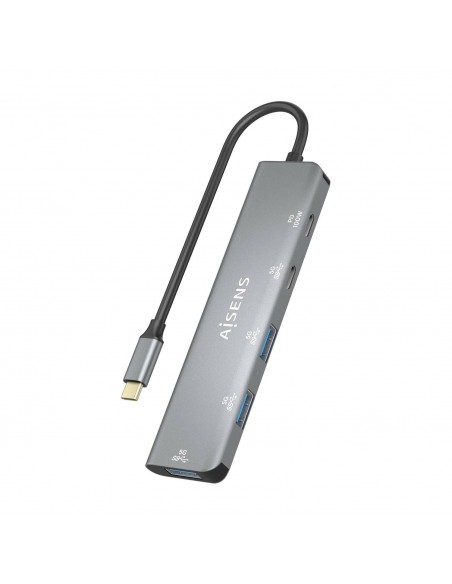 HUB AISENS USB 3.2 GEN1 USB-C M-USB-C PD100W H-USB-C H-3XUSB-A H