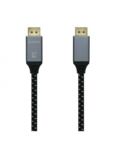 CABLE AISENS DISPLAYPORT V1.4 8K60HZ DP M-DP M GRIS NEGRO 2.0M