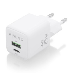 CARGADOR AISENS GAN 25W 1XUSB-C PD3.0 QC4.0 1XUSB-A QC3.0 BLANCO 2