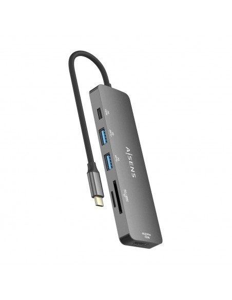 USB-C DOCK AISENS 6 EN 1 USB-C A 1XHDMI 2XUSB-A 1XUSB-C PD 100W 15CM