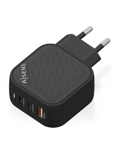 CARGADOR AISENS GAN 65W 2XUSB-C PD3.0 QC4.0 1XUSB-A QC3.0 NEGRO