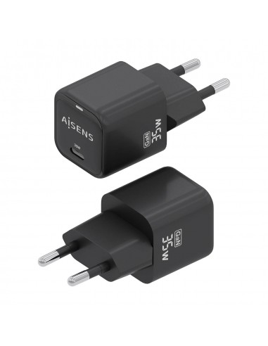 CARGADOR AISENS GAN 35W 1XUSB-C PD3.0 QC4.0 NEGRO