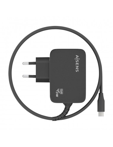 CARGADOR AISENS GAN 45W PD3.0 1XUSB-C 1.8M NEGRO