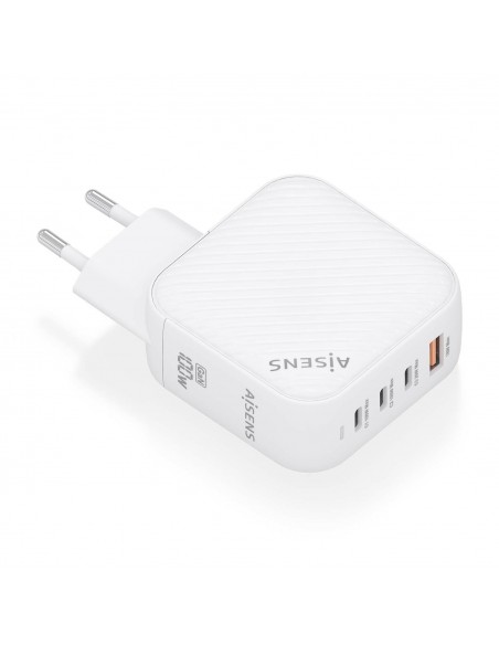 CARGADOR AISENS GAN 100W 3XUSB-C PD3.0 QC4.0 1XUSB-A QC3.0 BLANCO