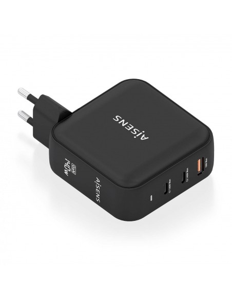 CARGADOR AISENS GAN 140W 2XUSB-C PD3.1 QC4.0 1XUSB-A QC3.0 NEGRO