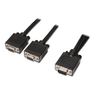 CABLE AISENS BIFURCADOR SVGA HDB15 M-2XHDB15 H NEGRO 45 CM