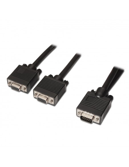 CABLE AISENS BIFURCADOR SVGA HDB15 M-2XHDB15 H NEGRO 45 CM