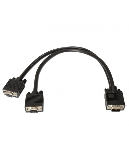 CABLE AISENS BIFURCADOR SVGA HDB15 M-2XHDB15 H NEGRO 45 CM
