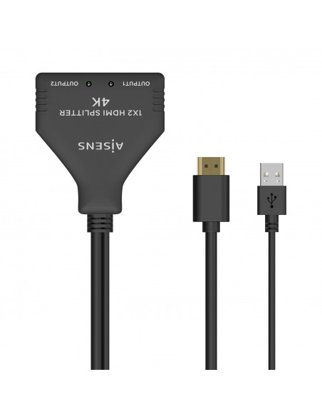 DUPLICADOR AISENS HDMI 4K30HZ 1X2 CON ALIMENTACION USB 30CM