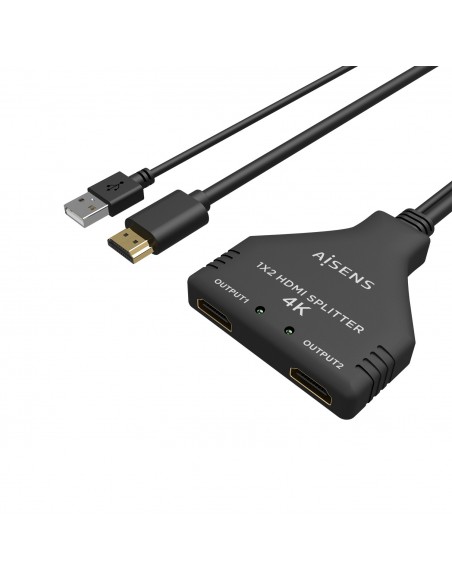 DUPLICADOR AISENS HDMI 4K30HZ 1X2 CON ALIMENTACION USB 30CM